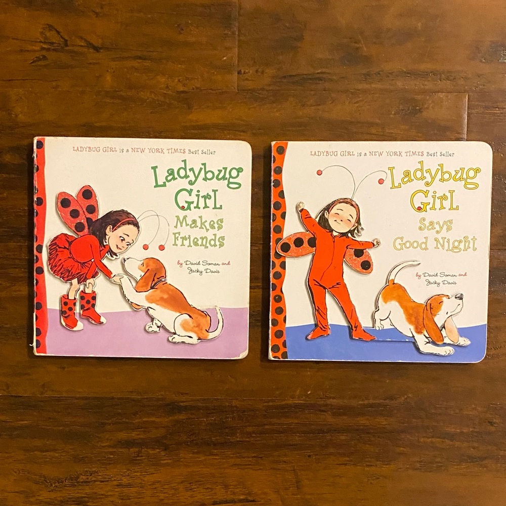 5/$10 Kids Book | 2 LadyBug Girl Board Books - Makes Friends & Says Goodnight